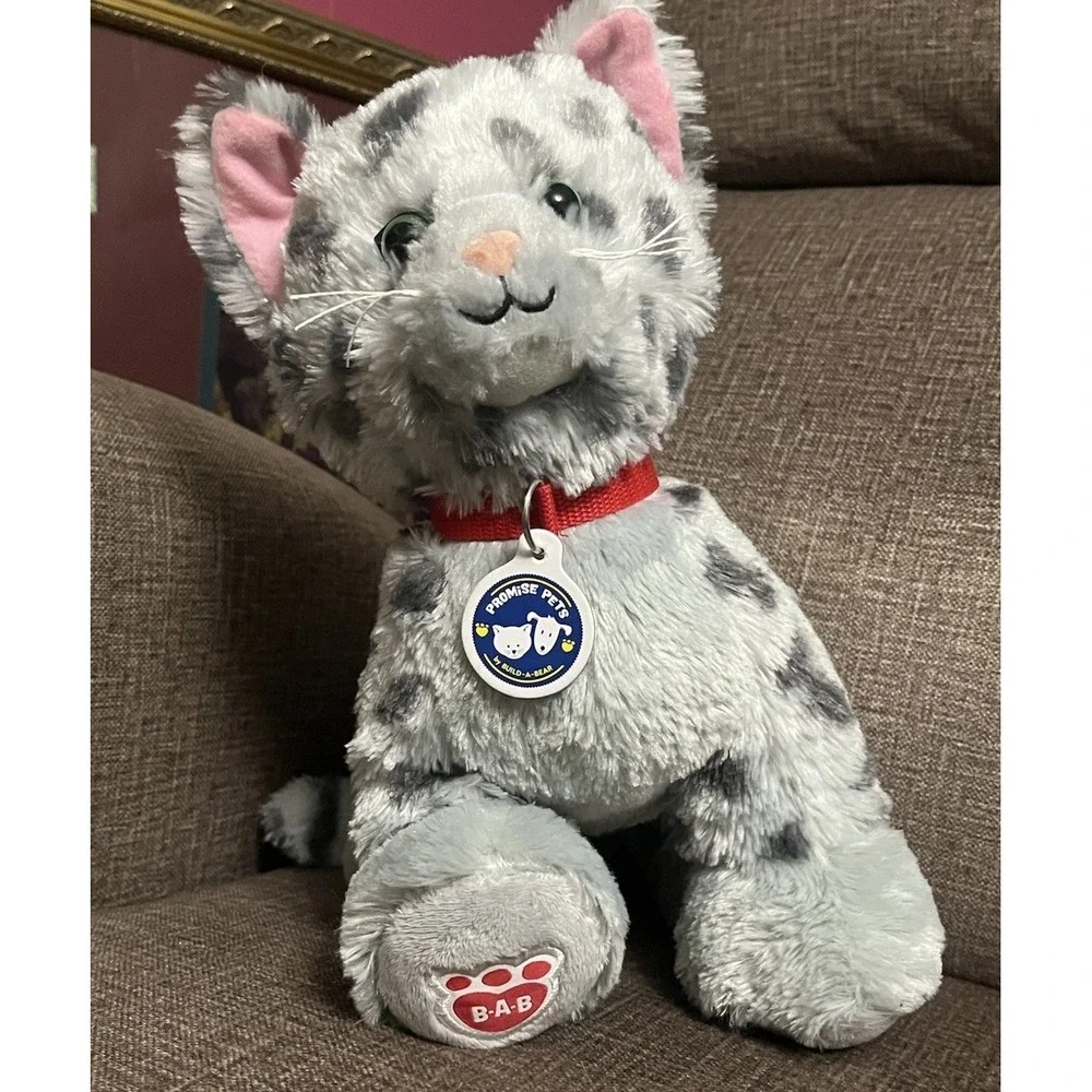 Build a Bear Promise Pets Gray Spotted Kitty‎ Cat Snow Leopard Plush Stuffed 12